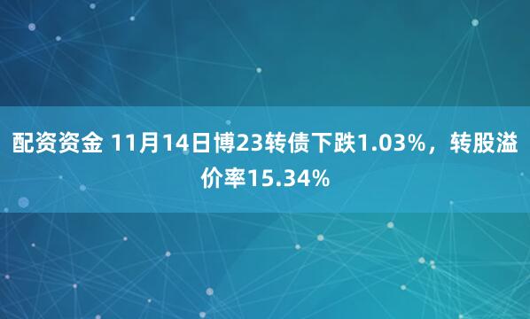 配资资金 11月14日博23转债下跌1.03%，转股溢价率15.34%