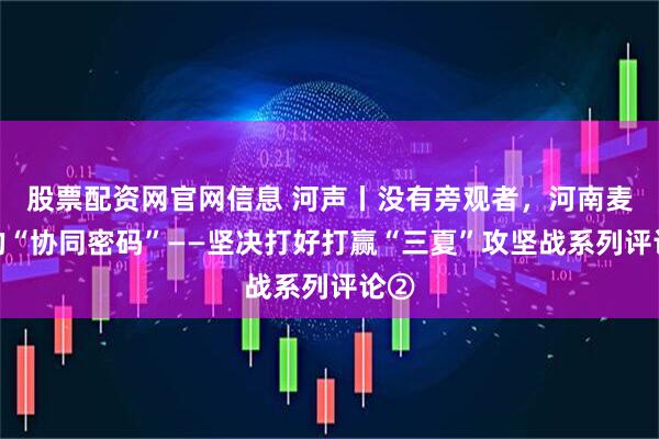 股票配资网官网信息 河声丨没有旁观者,河南麦收的“协同密码”——坚决打好打赢“三夏”攻坚战系列评论②